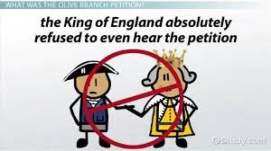 olive branch petition sent to england