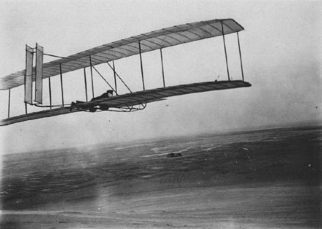 When the Wright brothers flew the first airplane.