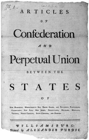 Articles of Confederation created