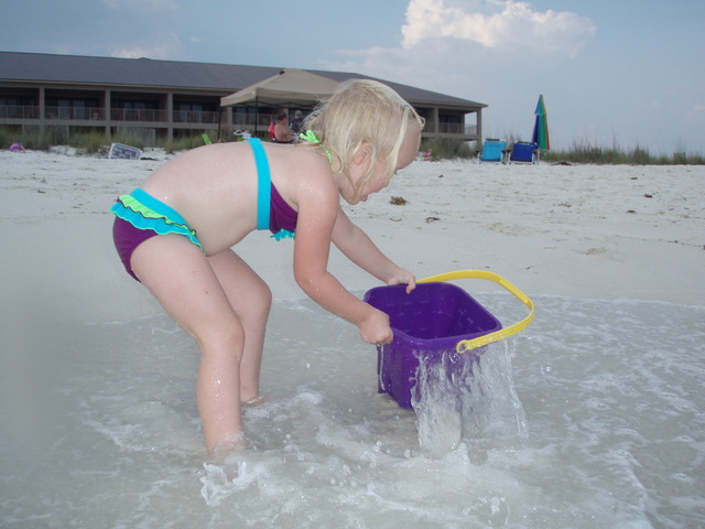 playing on the beach