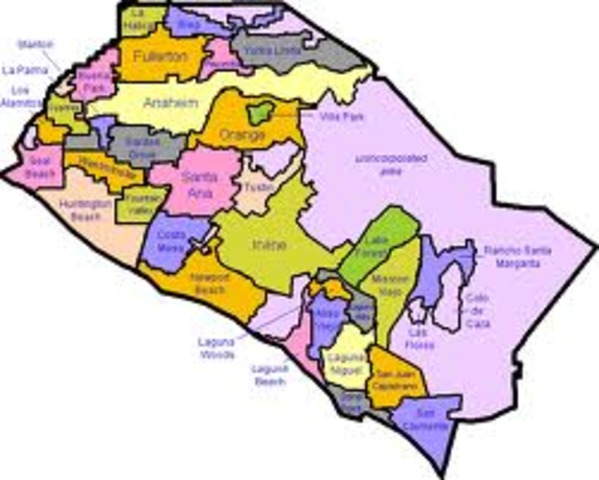 Santa Ana became the seat of the newly formed Orange County