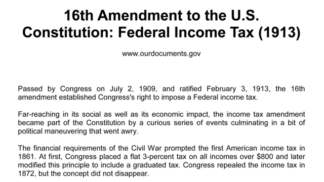 The 16th Amendment is Passed