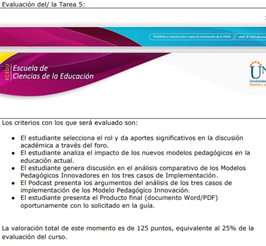Evaluación de la tarea final