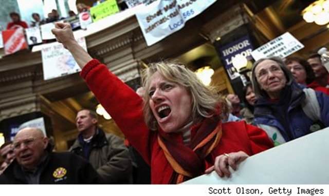 Women protest for Wage Cuts