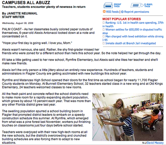 Rymfire Elementary School opens.