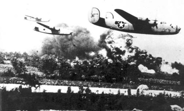 First all-American air attack in Europe.