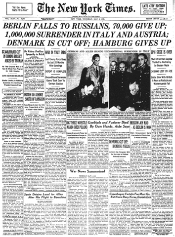 Italian surrender to Allies is announced.