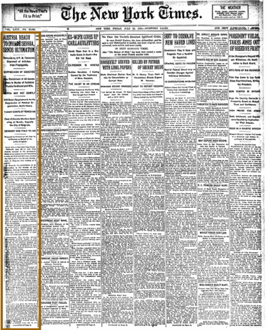 Austria presents Serbia with an Ultimatum