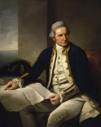 Captain J. Cook, how he's related within the Cook Islands.