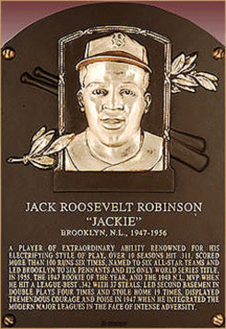 Jackie Robinson is inducted into the Hall of Fame