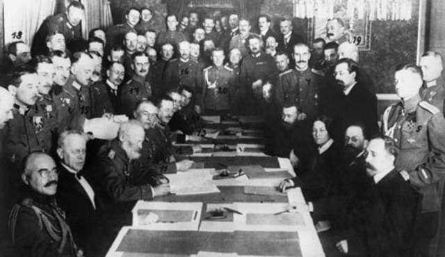 Germany and Russia sign the Treaty of Brest-Litovsk