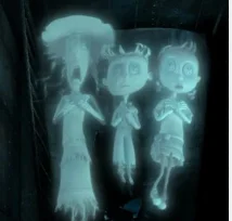 She meets the ghost kids.