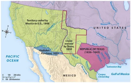 Mexico loses California, New Mexico, and Arizona