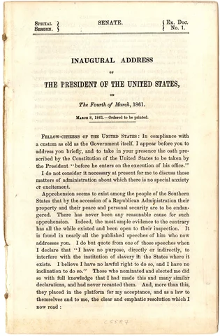 Lincoln's first Inaugural Address