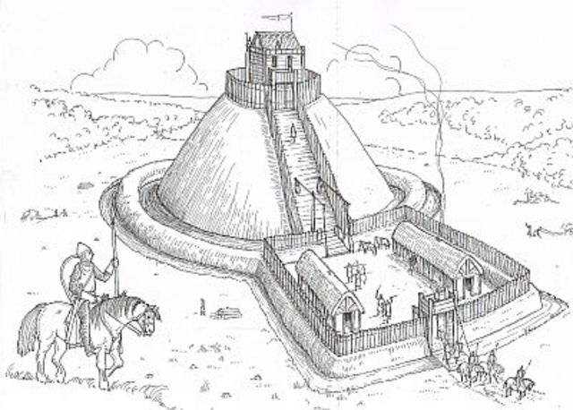 The building of Norman castles in England including the tower of London