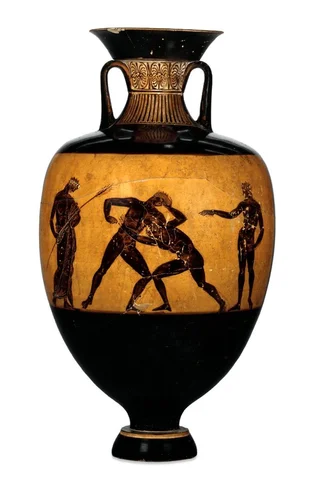 Amfoor met Stoeiende mannen