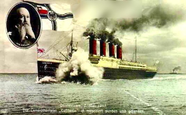 Germany sinks the U.S.S. Lusitania