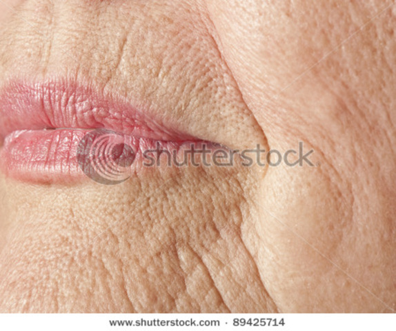Skin starts to become wrinkled/Aging begins.