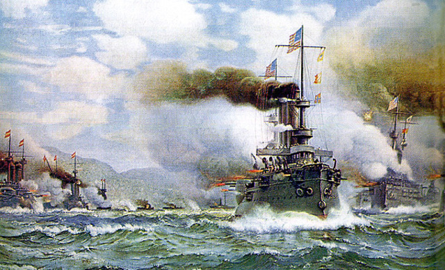 Americans destroy Spanish Caribbean fleet