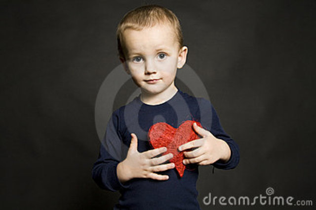 A boy with a heart