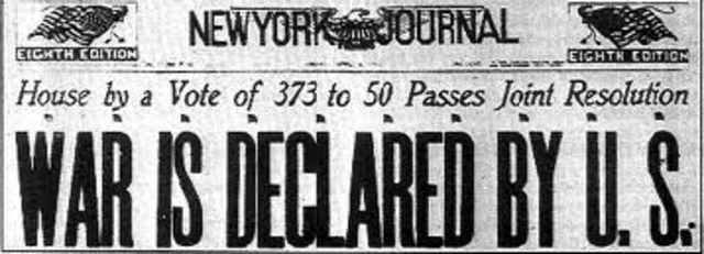 United States declares war on Germany