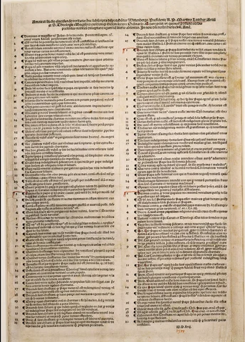 Martin Luther writes the Ninety-Five Theses