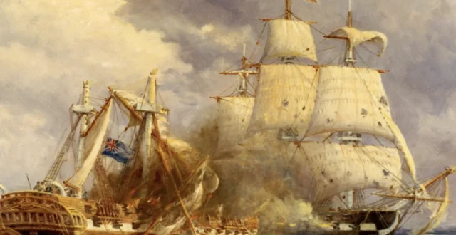 The USS Constitution defeats the HMS Guerriere