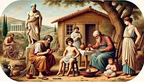 Sócrates se casa con Jantipa y tienen tres hijos.