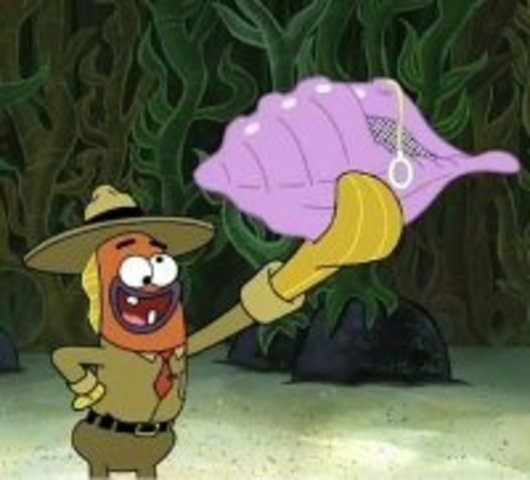 They find a conch shell pg.15