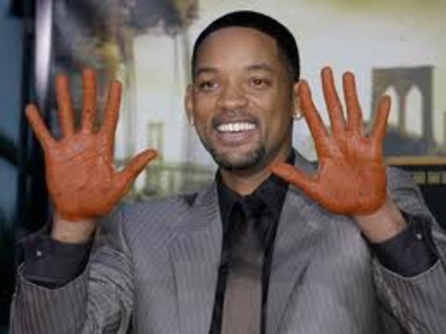 Hand and footprints immortalised on the Walk of Fame.