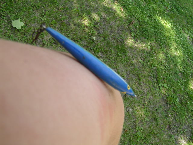 I hooked my mom with a fishing lure