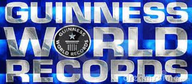 Enters the Guinness Book of Records.