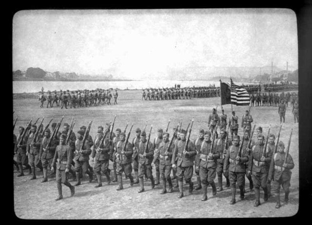 First American troops land in France