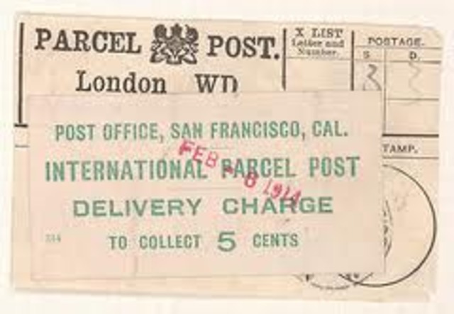 International parcel post begins