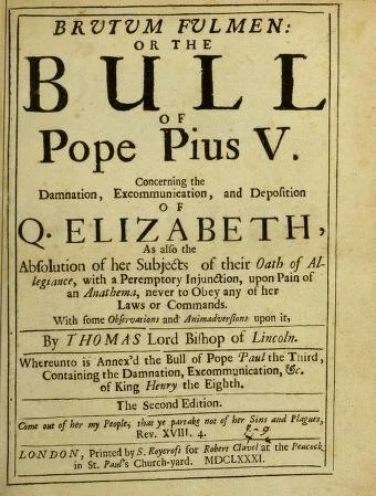 Excommunication of Elizabeth