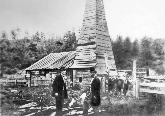 The first oil well in America is drilled