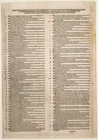 Martin Luther writing the Ninety-Five Theses