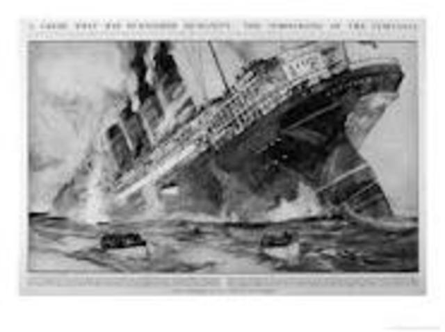 Germany sinks the U.A.A Lusitania