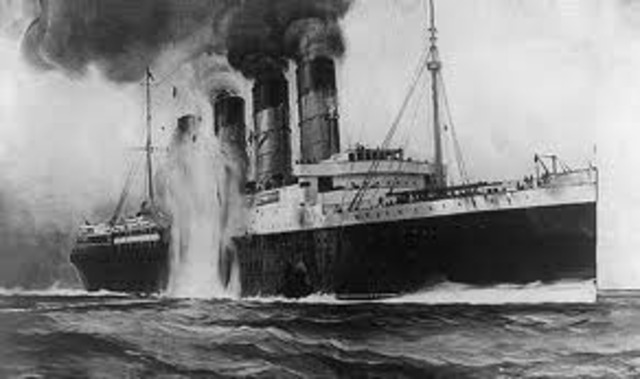 Germany sinks the U.S.S. Lusitania