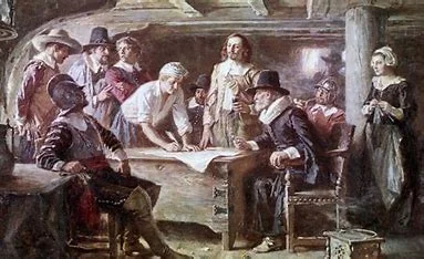 Mayflower/Plymouth/Mayflower Compact     https://www.britannica.com/topic/Mayflower-Compact
