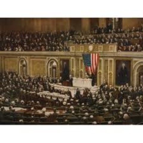Woodrow Wilson asks Congress to Declare War on Germany