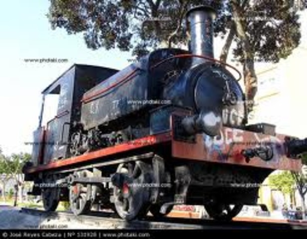 Trevithick vindt de stoomlocomotief uit .