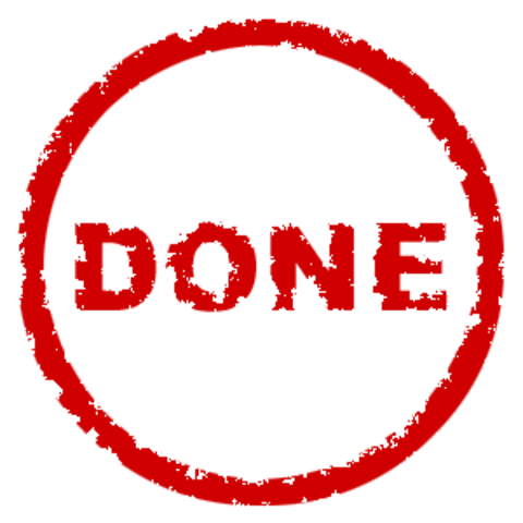 A one word message arrives "done"
