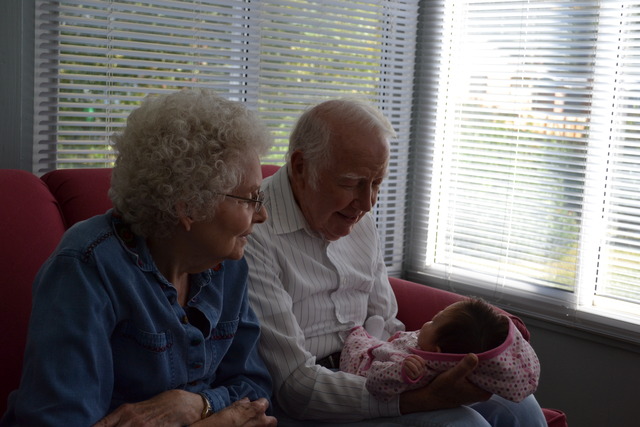 Madelyn Meets Great Grandparents