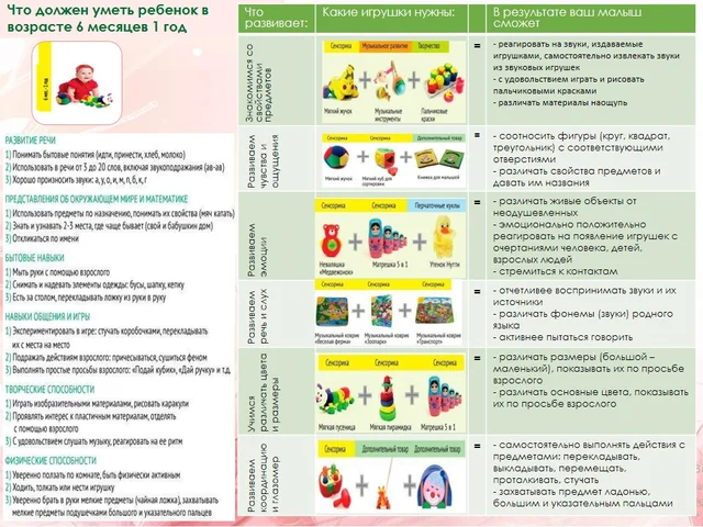 Возраст ребенка 6 мес-1 год