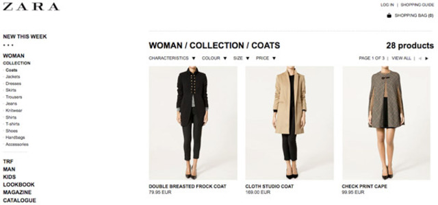 Las tiendas de Inditex y Zara en internet