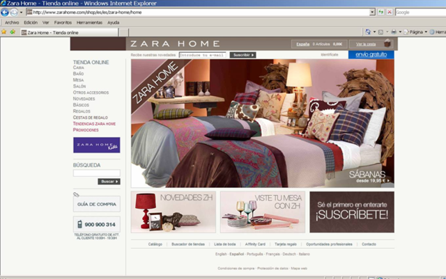 Zara Home en Línea