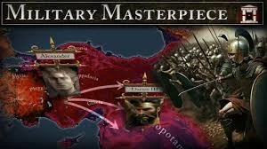 Alexander wins the battle of Issus. King Darius flees, and Alexander captures his wife and children.