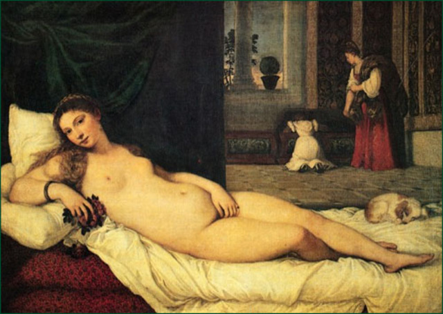 Titian, Venus of Urbino, 1538. Venetian Renaissance.