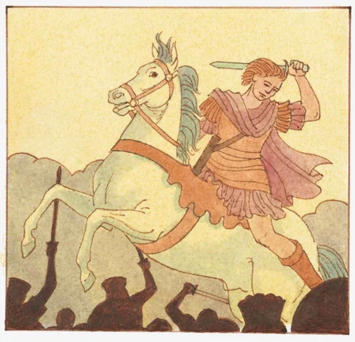 Alexander The Great tames a wild horse